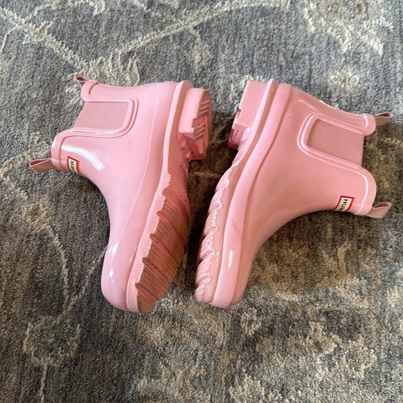🎀HUNTER🎀 Pink Short Glossy Rain Boots 37 - Picture 2 of 9